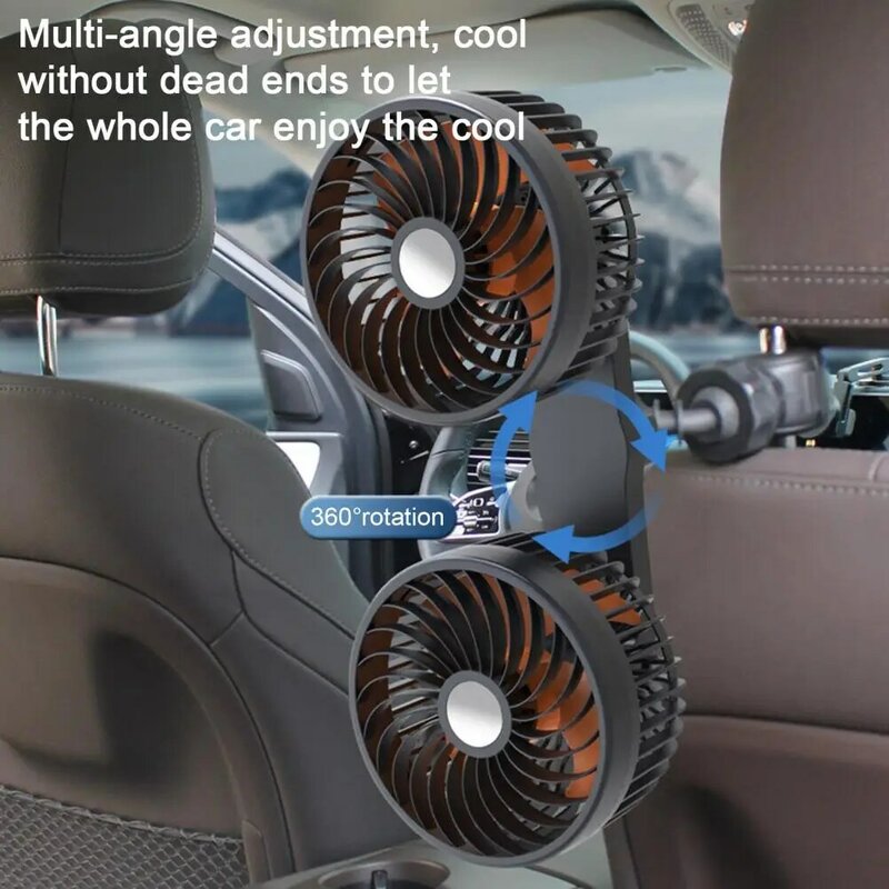 Ventilador eléctrico para coche, accesorio de refrigeración de 3 aspas, sonido ligero, Ultra silencioso para asiento trasero de coche y camión