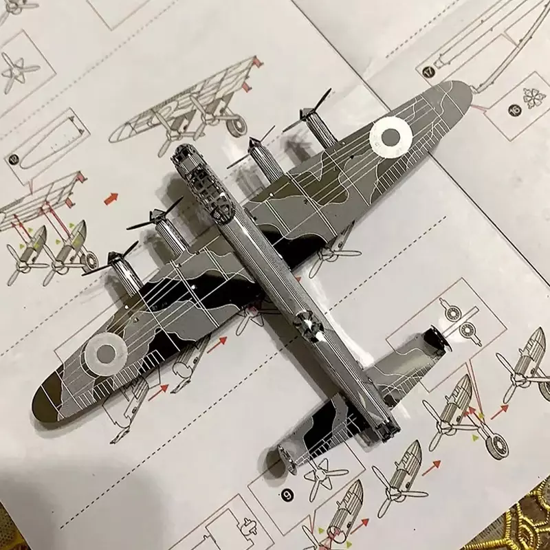 Metalowe puzzle 3D 3D samolot bojowy DIY ręcznie robione puzzle czołg mały model zabawki