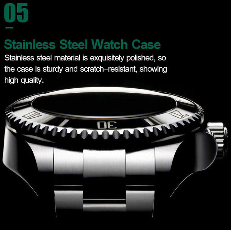Men's Green Water Ghost Style Quartz Watch Night Glow Waterproof Non Mechanical Quartz Watch