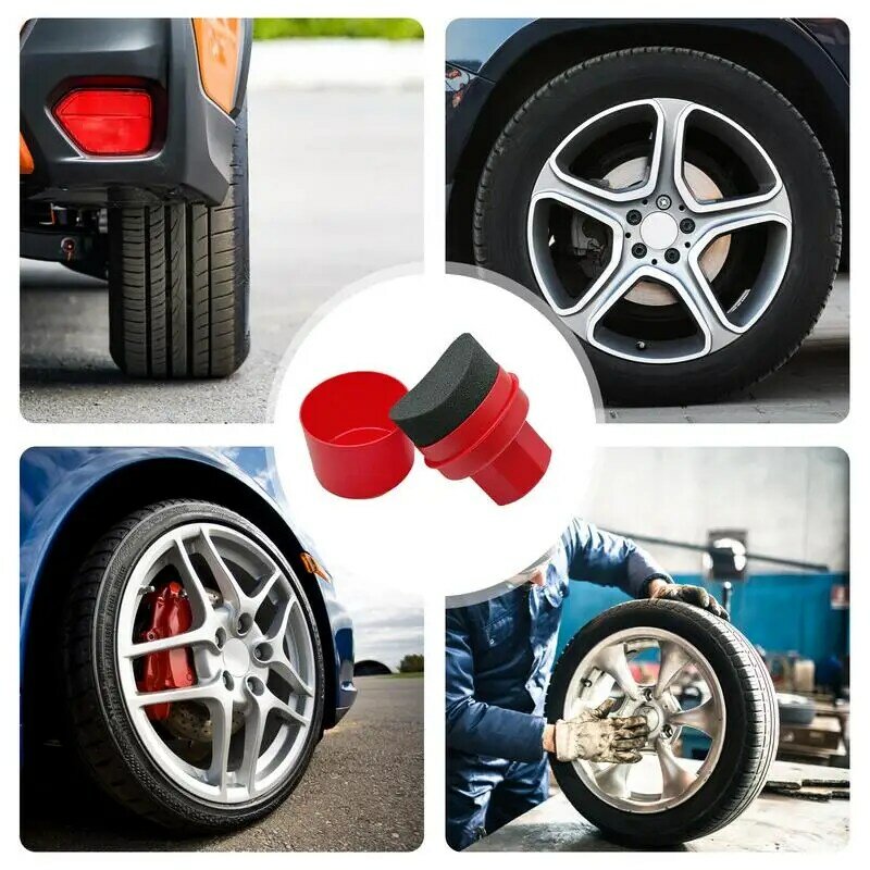 Car Wax Applicator Pad Ergonomic Dressing Pad With High Density Portable Sponge For Tire Polishing Cleaning Multipurpose