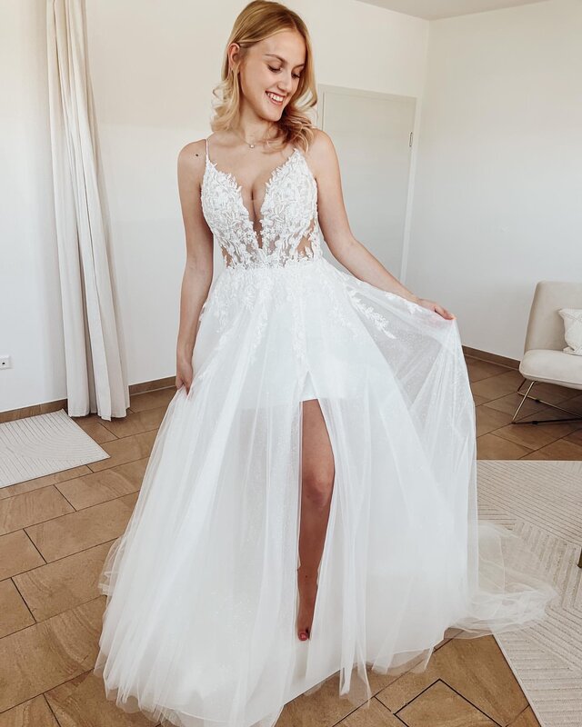2023 Plus Size Country Garden Halter White Lace Wedding Dress Tulle Bridal Gowns Dresses vestido de novia ZJ017
