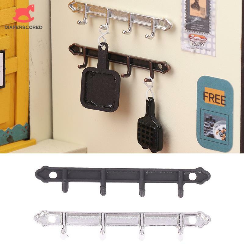 Metal Clothes Racks Wall Hook, Dollhouse Miniature Furniture, Dolls House Accessories, Kids Pretend Play Toys, 1:12, 1Pc