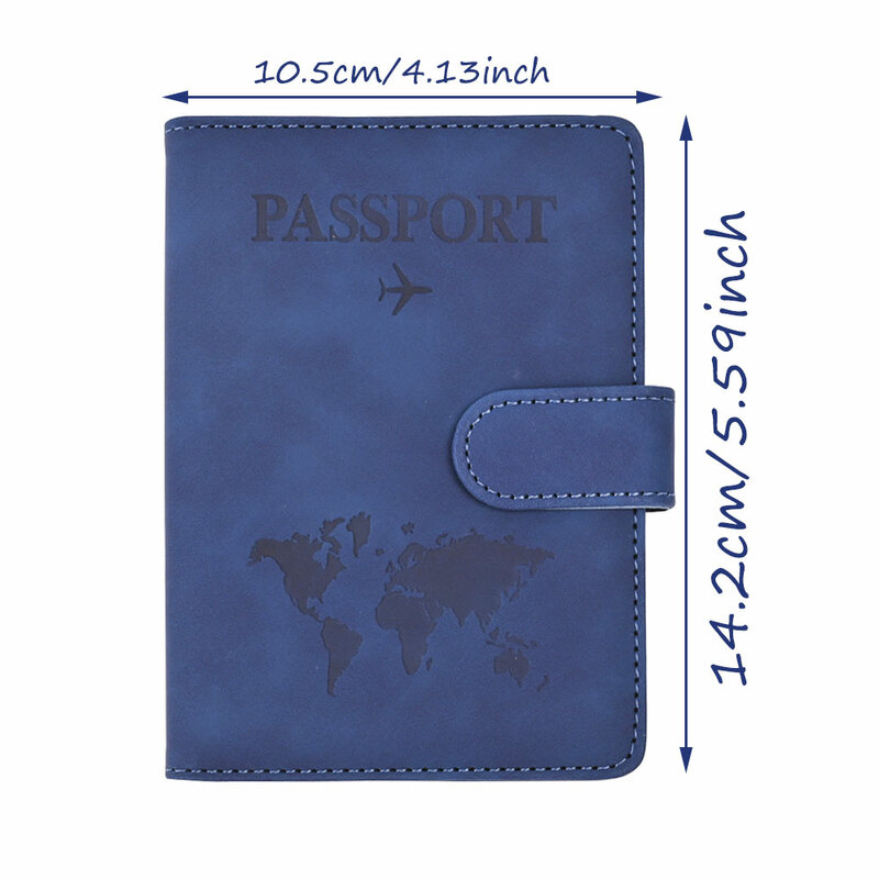 Customized Passport and Card Holder Combo Leather Travel Document Passport Cover Holder Wallet Organizer Magnetic Closure Style