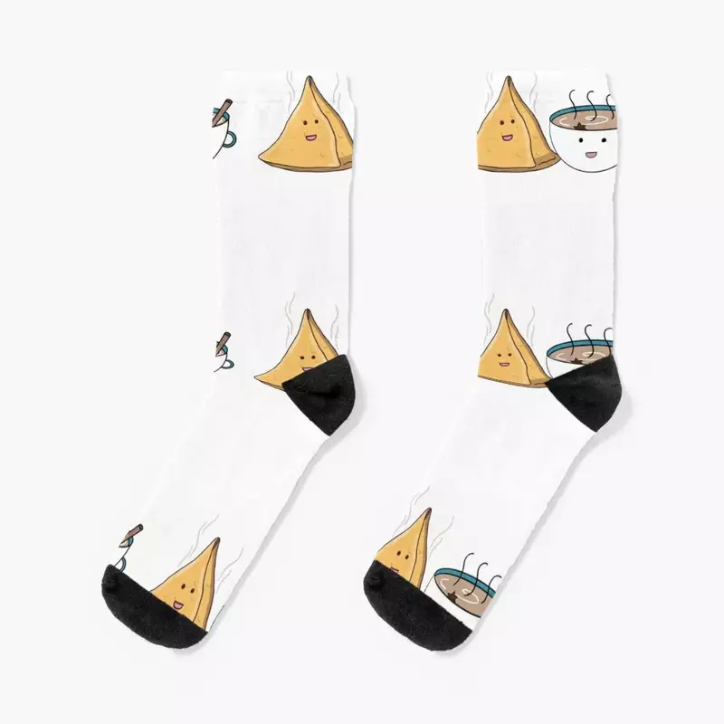 Chai & Samosa Crossfit Socks, Bright Garter, Meias masculinas e femininas