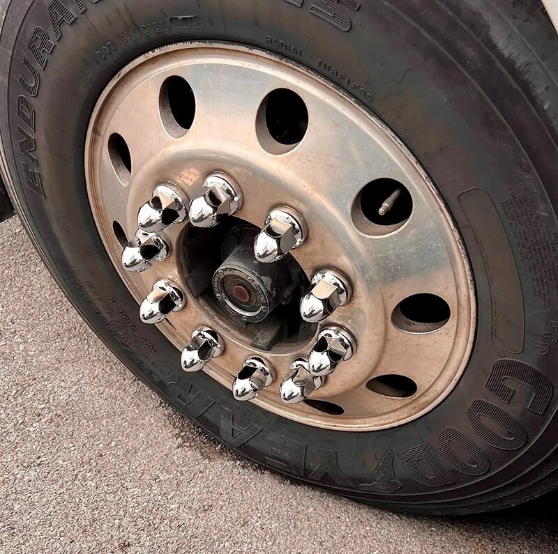 20PCS 33mm Chrome Lug Nut Covers Push On,ABS Chrome Plastic Push-on Bullet Flanged Lug Nut Covers for Semi Trucks