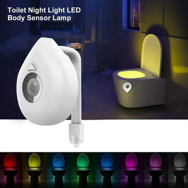 LED Toiletten sitz Nachtlicht 8 Farben veränderbarer Bewegungs sensor Hintergrund beleuchtung Bewegung aktiviert Toiletten schüssel Bewegungs sensor Licht LED