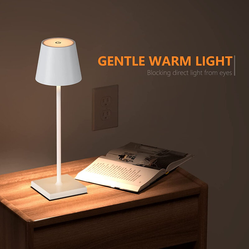 Lampe LED tactile sans fil, Rechargeable par USB, idéale pour une Table, une chambre à coucher, un Restaurant ou un café, idéale pour la lecture, 5200mAh