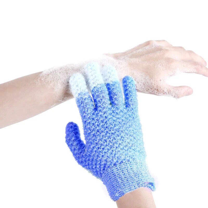 1คู่สำหรับอาบน้ำถุงมือขัดผิวถุงมือขัดตัวอาบน้ำสำหรับล้างฟองน้ำทำความสะอาดผิวกายให้ความชุ่มชื้นสปา