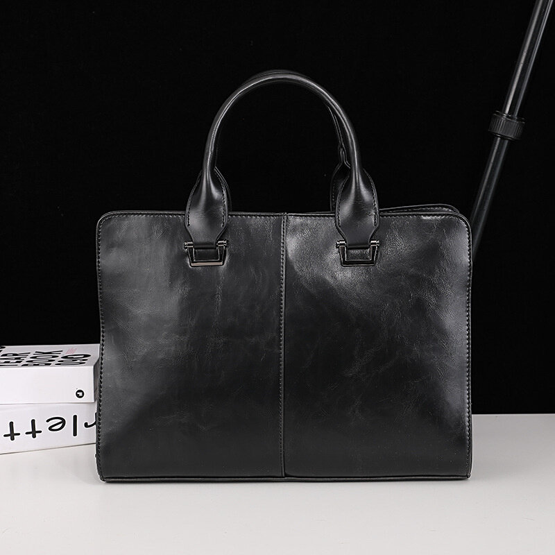 Деловой высококачественный мужской портфель, вместительная сумка на ремне для мужа, сумка для ноутбука 14 дюймов в стиле ретро, мужская сумка-мессенджер
