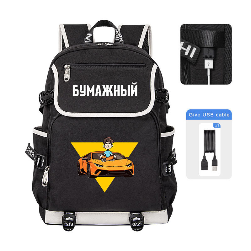 New Fashion Merch A4 Crianças mochila Schoolbag USB A4 Lamba Kids Book Bag Alta capacidade USB Homens Mulheres adolescente laptop saco de viagem