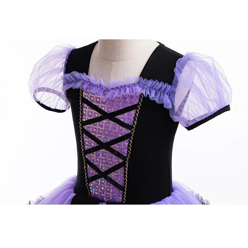 2024 Kids Halloween Cosplay Witch Vampire Costume Fancy Girl Ballet Practice Dress Carnival Girls Masquerade Party Tutu Skirt