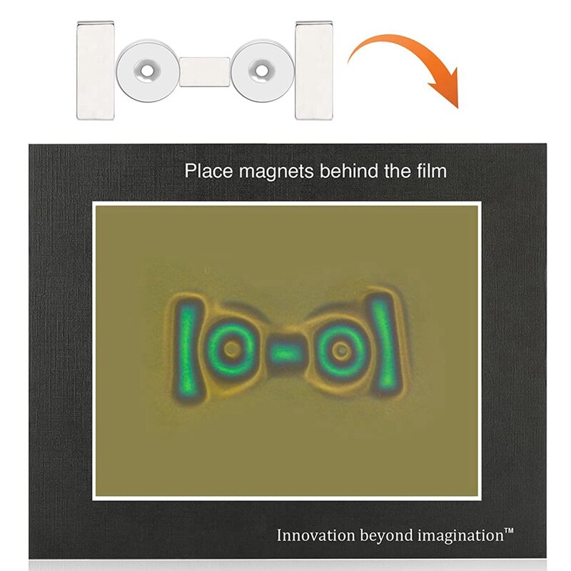 Película de visualización magnética, pantalla de flujo magnético, Detector de campo magnético, reutilizable, 6x4 pulgadas