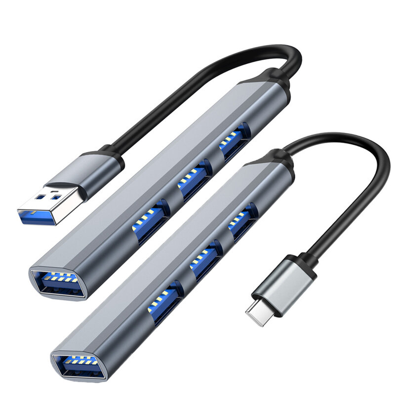 4-портовый концентратор USB 3,0, USB-концентратор, док-станция типа C 3,1, мульти-USB-разветвитель, OTG-адаптер для Xiaomi, Huawei, Lenovo, Macbook Pro, порт USB 3,0, 2,0