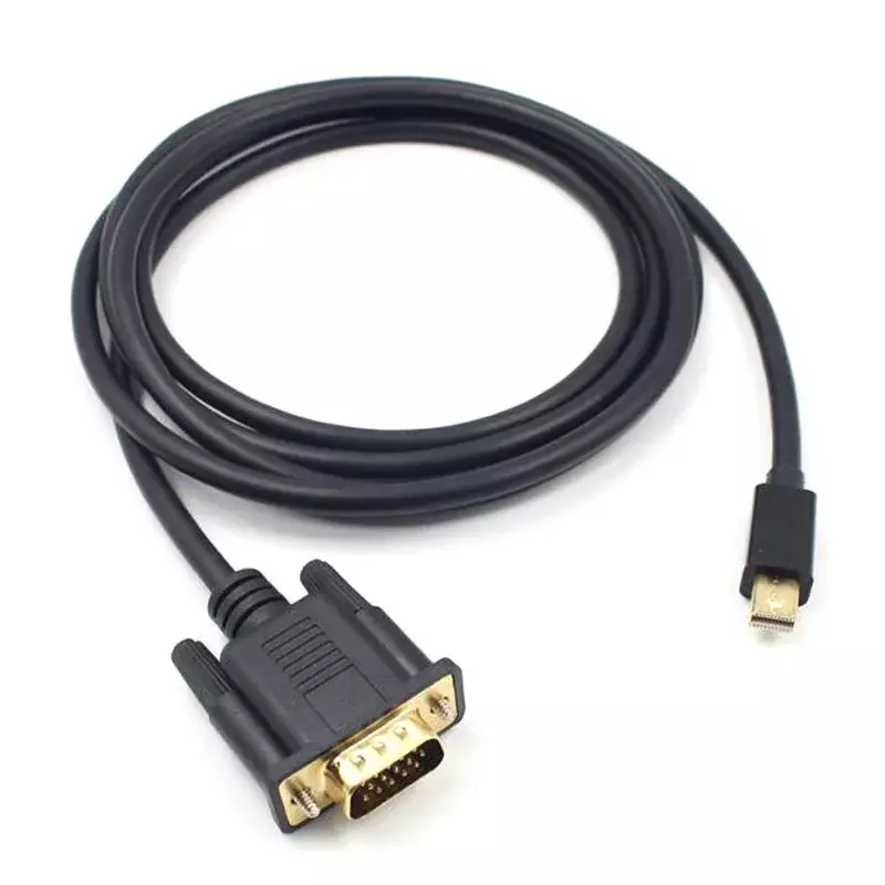 Mini cabo adaptador banhado a ouro para MacBook, cabo HDMI para VGA, 1,8 m, Full HD, porta de exibição 1080p, projetor HDTV