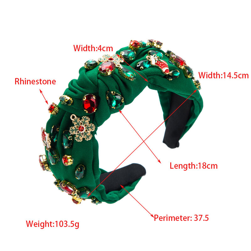 ヨーロッパとアメリカのノットクリスマスツリースノーフレークヘッドバンド高品質のダイヤモンド-埋め込み式ヘアアクセサリー