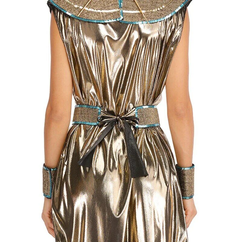 Eraspooky Ancient Sexy Goddess Egyptian Cleopatra Dress Egypt Queen Cosplay Outfit Women Halloween Carnival Party Purim Dress Up