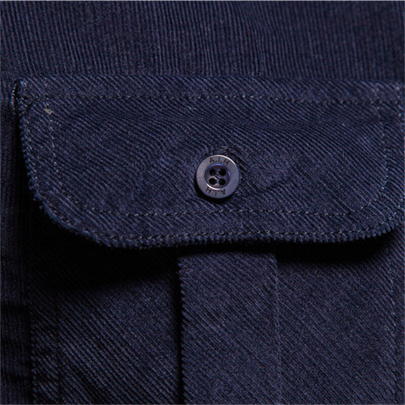 Chemise d'affaires en velours côtelé japonais pour hommes, manteau à manches longues, chemise décontractée mince, basique, coton, automne, nouveau