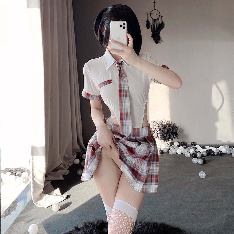 Anime japońska słodka uczennica Cosplay pokusa kostiumy kobiety seksowna bielizna body spódnica erotyczna JK jednolity studencka