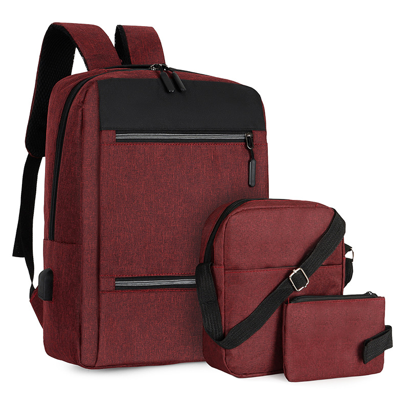 Tasche, Rucksack, Rucksack, großer Schulter-Laptop, Kapazität USB wiederauf lad bares dreiteiliges Set für Studenten Geschäfts reisen y2k Marke