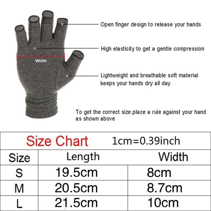 1Pair Compression Arthritis Gloves Wrist Support Joint Pain Relief Hand Brace Gloves Unisex Therapy Wristband Compression Gloves