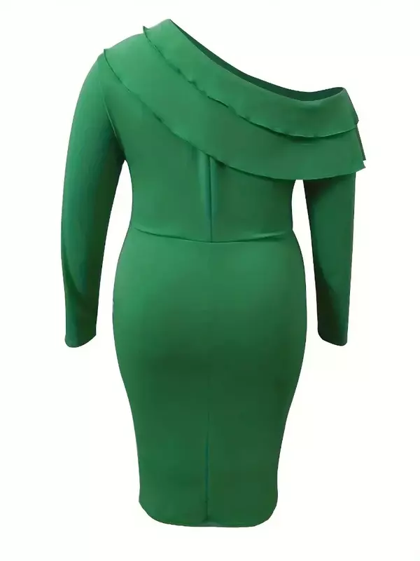 Afrykańskie sukienki wieczorowe dla kobiet wiosna afrykańska z długim rękawem zielona Plus rozmiar obcisła sukienka Dashiki odzież afrykańska XL-5XL