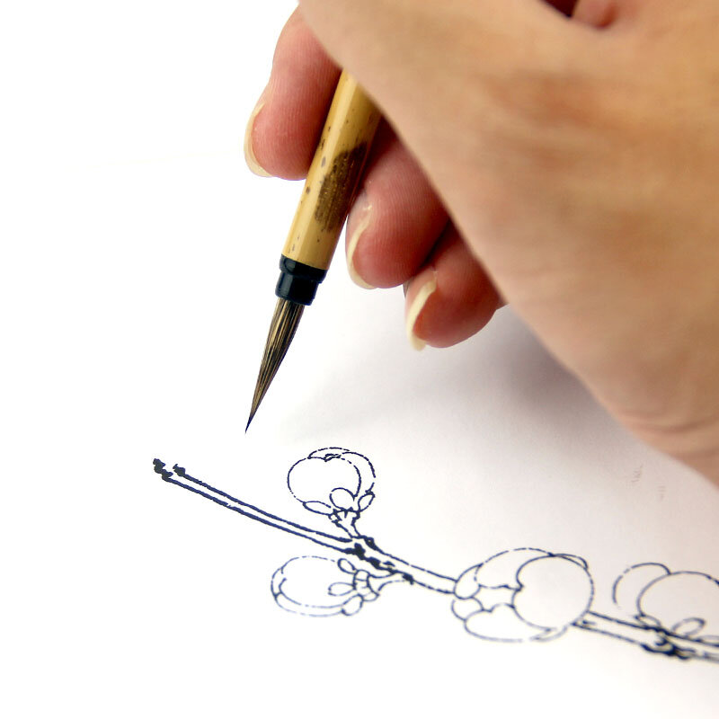 กระต่ายผมแปรงปากกา Song Huizong เรียวทองการประดิษฐ์ตัวอักษรแปรงจีน Aquarelle พิถีพิถันจิตรกรรมแปรงปากกา