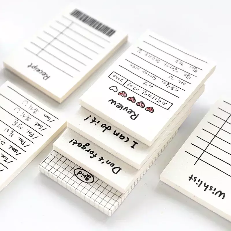 50Pcs Eenvoud Leuke Stijlen Memo Pad Scrapbooking Decoratie Kantoorbenodigdheden Creatieve Briefpapier Planner Sticky Notes