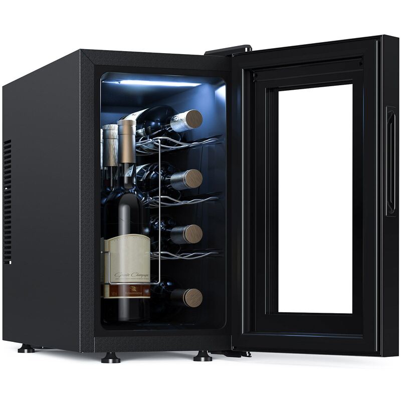 NEEDONE холодильник для вина, 8 бутылок винного охладителя с винной стойкой/быстрое охлаждение, термоэлектрический винный шкаф Queit, погреб