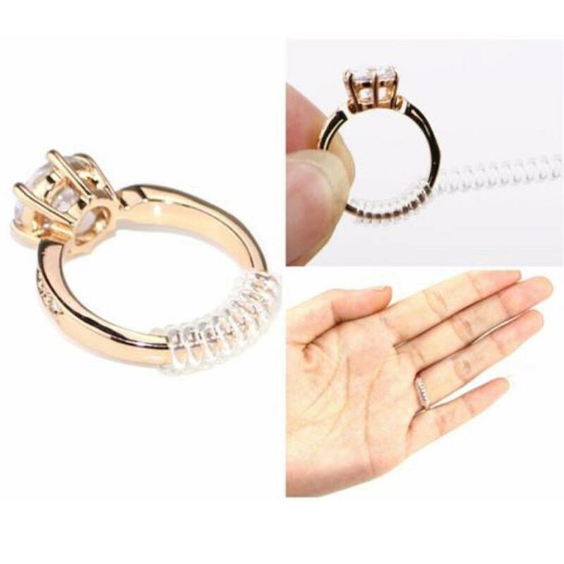 Invisible Transparent Comfortable Spiral Ring Size Adjuster Universal 10cm Reduced Finger Ring Wrapped Spring Thread Artifact
