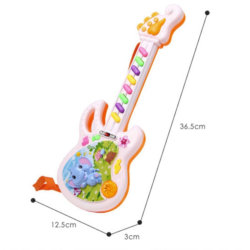 Dzieci muzyczna zabawka edukacyjna dziecko dzieci przenośna kreskówka słoń gitara klawiatura zabawki rozwojowe kolor losowy kolor