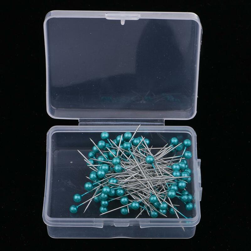 5x100pcs Multicolor Pearlized Head Pins for DIY Jewelry Components Azure