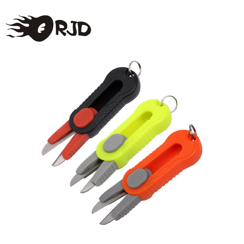 ORJD New Carbon Stainless Steel Foldable Fishing Scissor Knot Braided Line Cutter Accessories Cutting Wire Fishing Tackle Tool