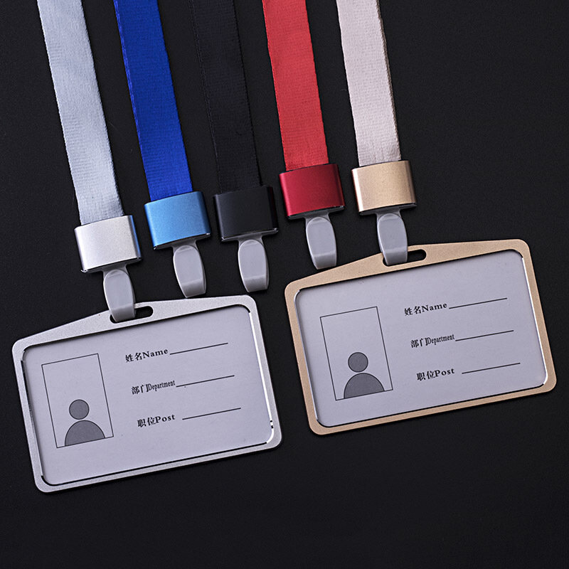 1PCS Card Cover Bag Unisex Aluminum Alloy Work Name Card Badge Holders Women Men Credit Card Business Bus ID Holder Case