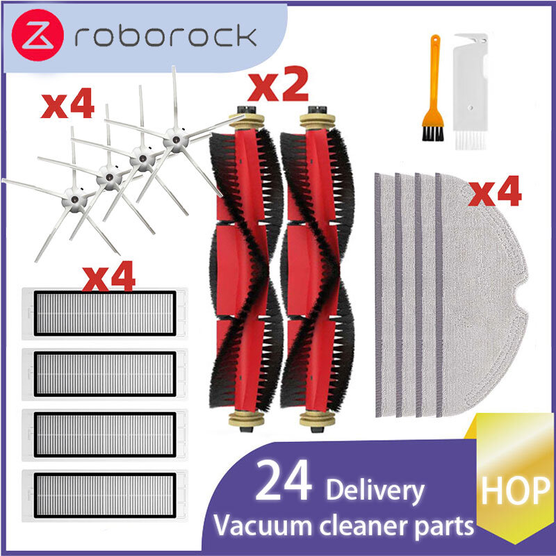 Para xiaomi roborock s5 max s50 s55 s5 s6 s6 maxv s6 e4 pure e5 peças de vácuo do robô escova lateral principal filtro hepa mop