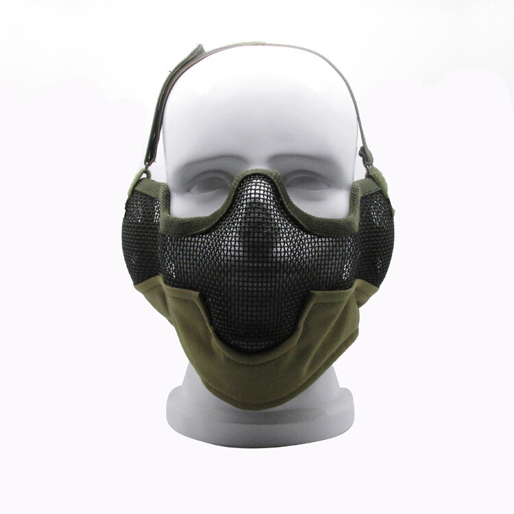 V2 Ear Protection Half Face Steel Wire Mask Tactical Human Protective Mask TMC WG Shooting Outdoor Equipment