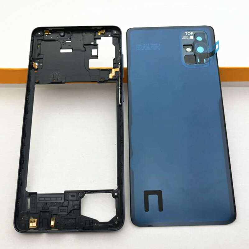 Casing ponsel penuh untuk Samsung Galaxy A71 2020 A715 A715F A51 A515, pelindung belakang pintu belakang + lensa kamera