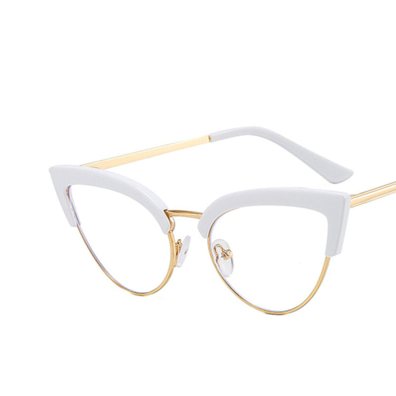 Rhaegal Cat's eye half-rim eyeglasses frames dazzle color concave styling personalized anti-blue light flat lenses