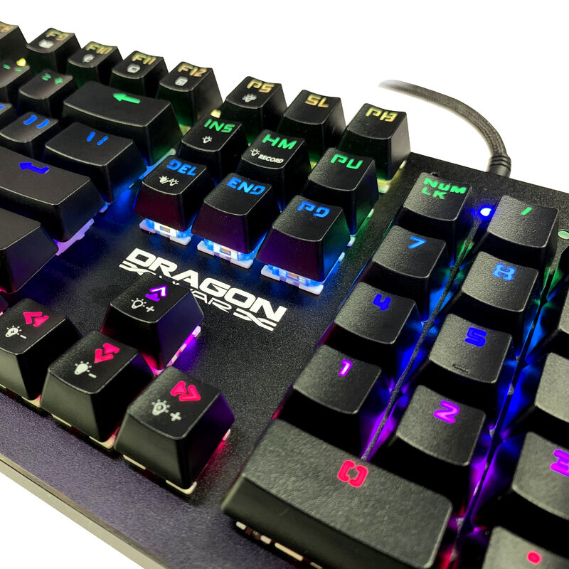 Игровая механическая клавиатура Dragon War OEM RGB Outemu с синими механическими переключателями