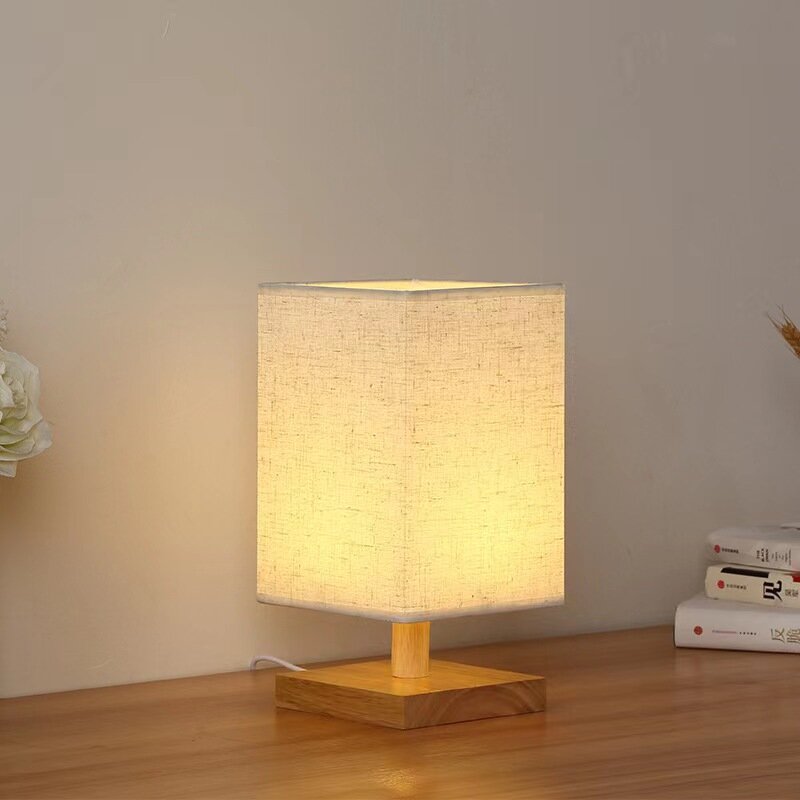Lampe de Table Nordique Moderne en Bois, USB 62, Veilleuse pour Chambre à Coucher, Blanc Chaud, oral et pour Enfants