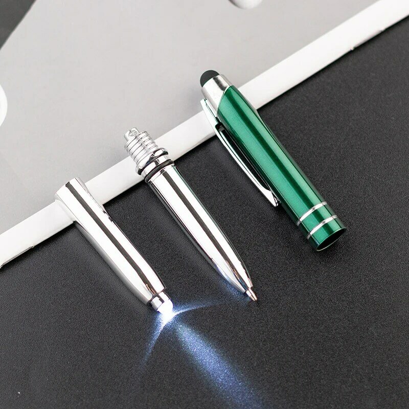 تصميم الأزياء وصول جديد LED ضوء معدني قلم حبر جاف رجال الأعمال الكتابة الهاتف اللمس القلم شراء 2 إرسال هدية
