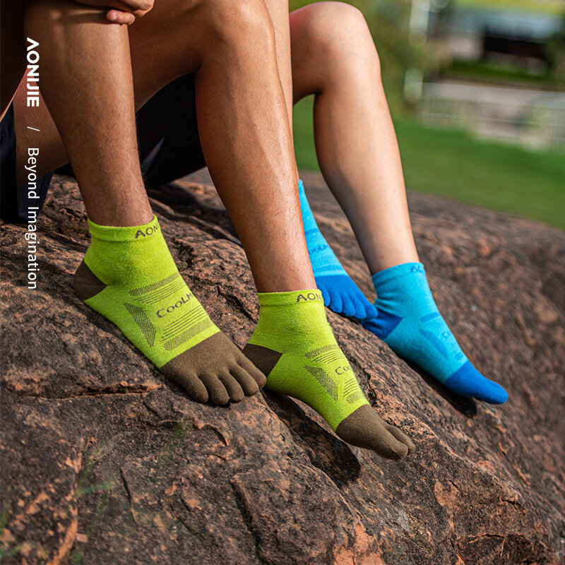 AONIJIE-Calcetines deportivos E4838 para hombre y mujer, calcetín de cinco dedos para correr, Maratón, Unisex, 3 pares