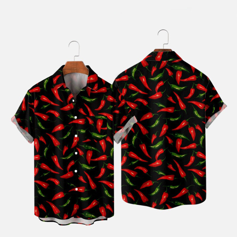 Męska odzież designerska koszule z nadrukiem za duże lato 2024 podróż na hawajskie hawajskie Harajuku Aurora Camisa Masculino Camisa