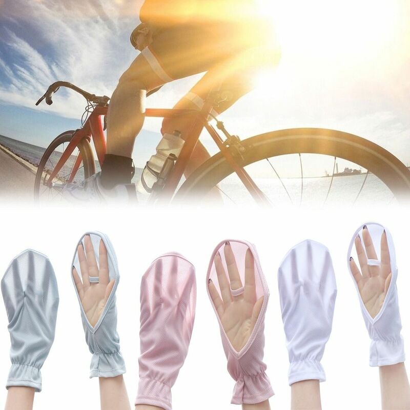 Luvas Protetor Solar de Proteção UV, Respirável, Luva de esportes ao ar livre, Proteção solar, Luvas De Ciclismo, Luvas De Seda De Gelo