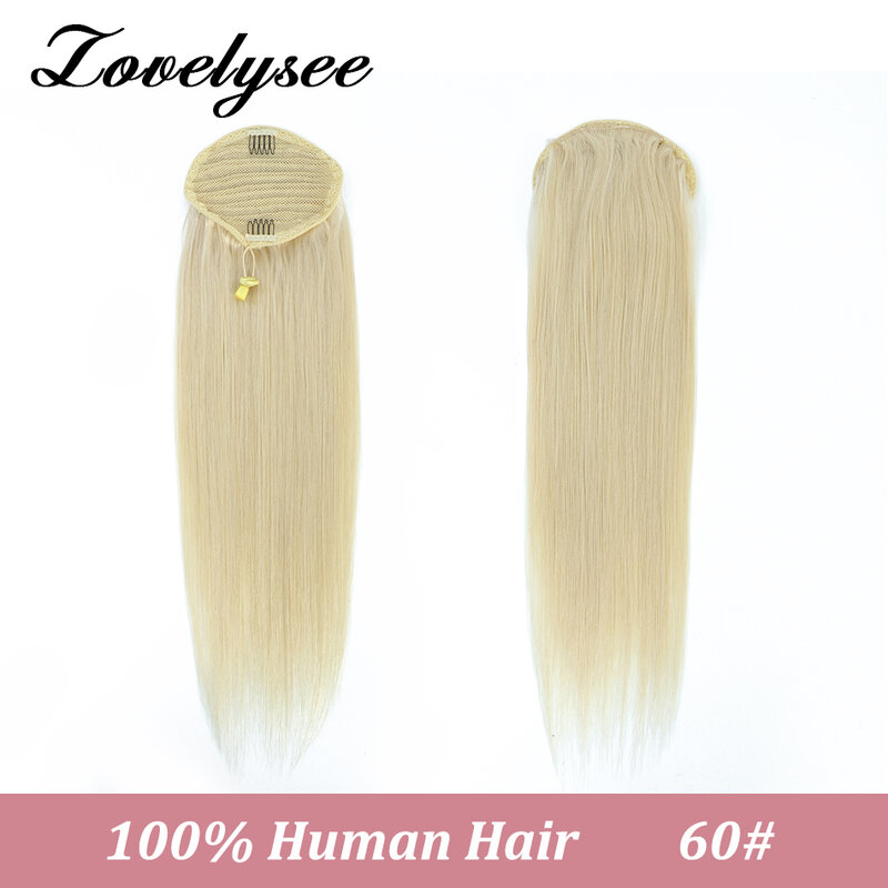 Drawstring Ponytail Human Hair Extensions 160 Grams Clip In Straight Remy Ponytail Human Hair Extension Natural Color Hair