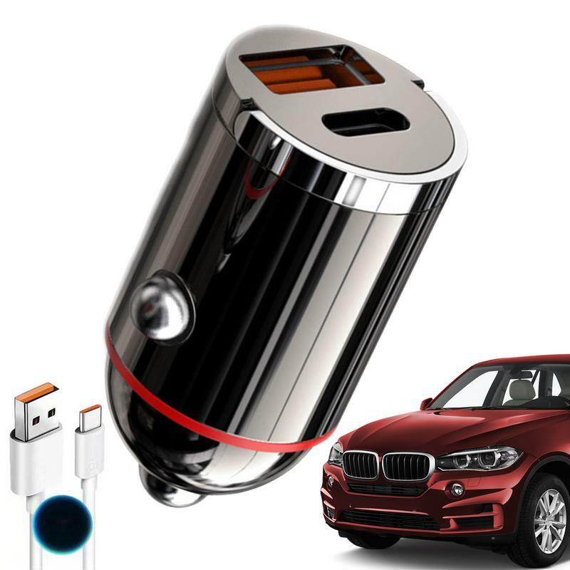 金属製の車の充電アダプター,30w,急速充電,電流保護付きの小型自動充電器,ライター
