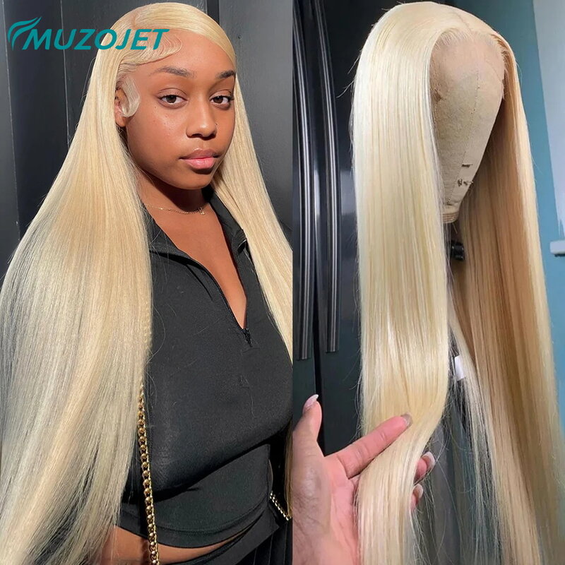 13x4 13x6 HD Transparent 613 Lace Frontal Wigs Honey Blonde Color Brazilian Remy Straight Lace Frontal Human Hair Wigs For Women