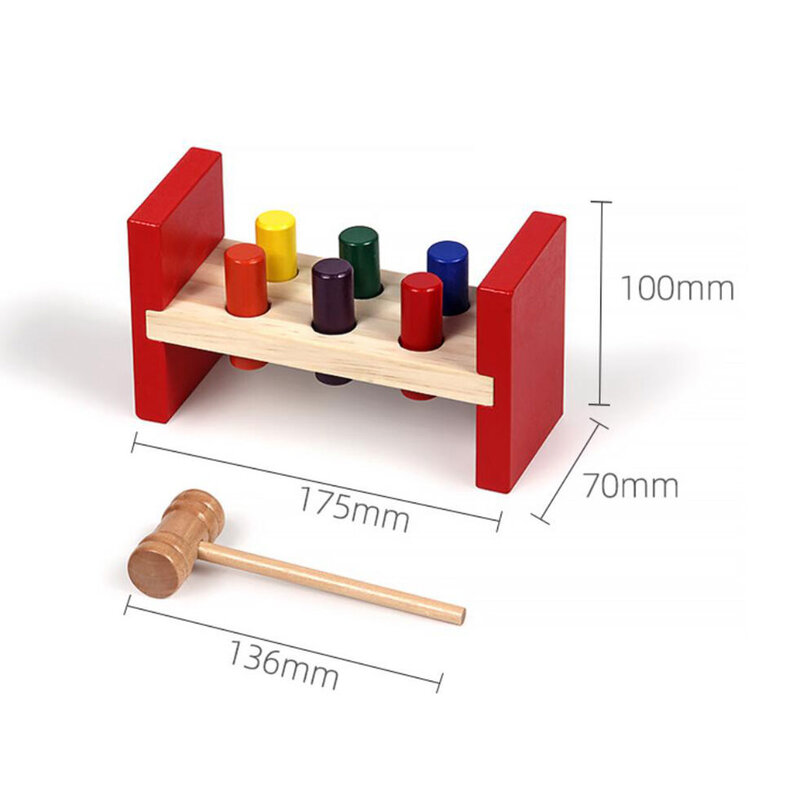 Giocattoli di battito in legno giocattolo per lo sviluppo precoce giocattoli Montessori giocattolo martellante