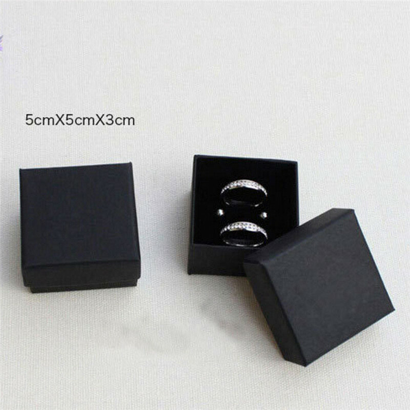 1 buah tampilan perhiasan hitam kotak hadiah Organizer pertunangan untuk cincin anting bros kalung gelang kemasan kotak