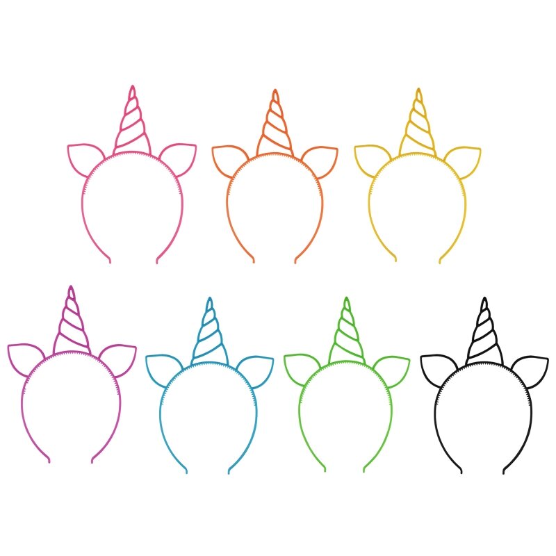 652F Unicornio para diadema con orejas gato Diadema unicornio Favores fiesta para niñas Aro para cabello