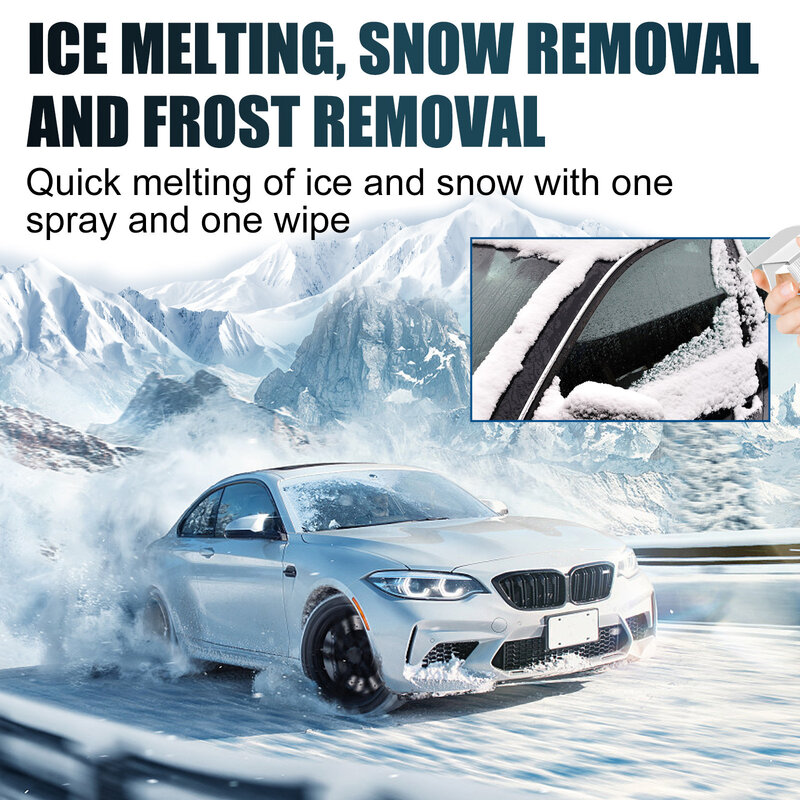 Windshield Ice Melting Spray Antifreeze Window Snow Removal Winter Deicing Prevent Frost Dissolving Cleaning Auto Window De-Icer